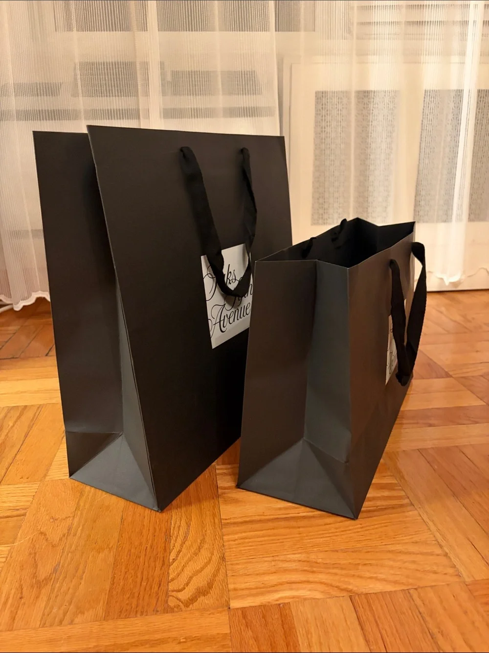 Saks Fifth Avenue Black Branded Ribbon-Handle Tote